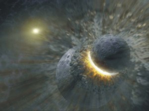 Kira-kira seperti inilah kalau bumi kita di tabrak