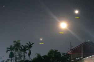 Jupiter, Bulan, Venus